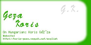 geza koris business card